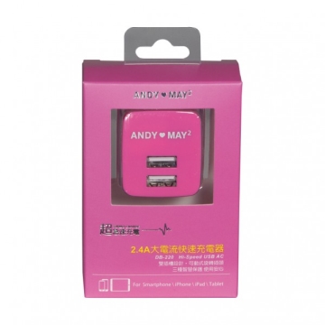【安迪美眉】DB-220-2 USB電源供應器-粉
