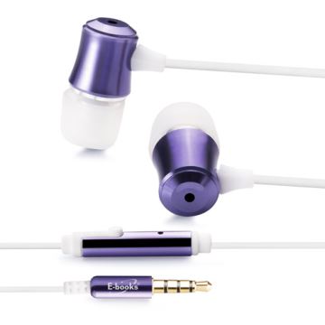 E-books S22 智慧手機線控鋁製氣密耳機-紫