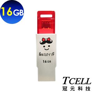TCELL冠元 OTG 雙介面隨身碟16GB-紅蝴蝶
