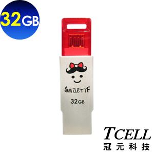 TCELL冠元 OTG 雙介面隨身碟32GB-紅蝴蝶