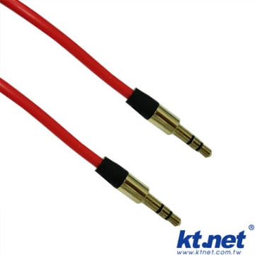 KTNET 3.5公對3.5公AUX轉接線 1米-紅