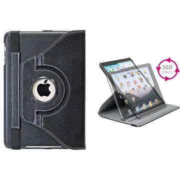 iPad mini2 時尚精品-旋轉立式保護套(麗緻紋-黑)