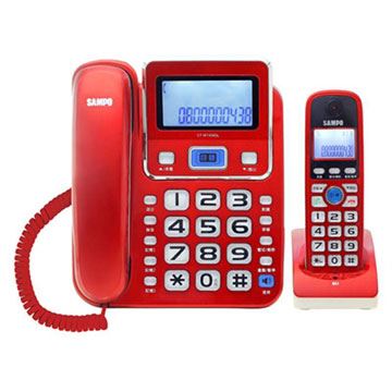 聲寶 CT-W1304DL 2.4GHz高頻數位無線電話-紅色